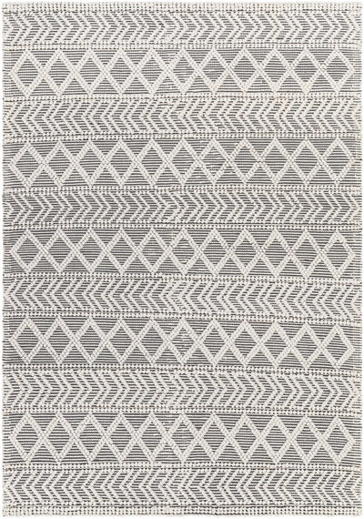 Charcoal Hand Woven 100% Recycled PET Yarn Global Rectangle Handmade rug, Indoor use only, no fringe, non-washable. runner also available