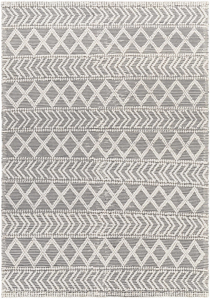 Charcoal Hand Woven 100% Recycled PET Yarn Global Rectangle Handmade rug, Indoor use only, no fringe, non-washable. runner also available