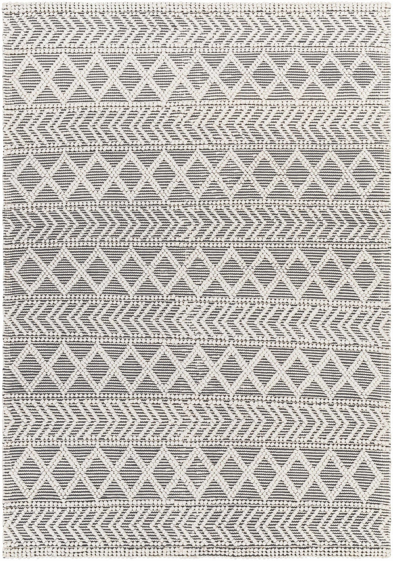 Charcoal Hand Woven 100% Recycled PET Yarn Global Rectangle Handmade rug, Indoor use only, no fringe, non-washable. runner also available