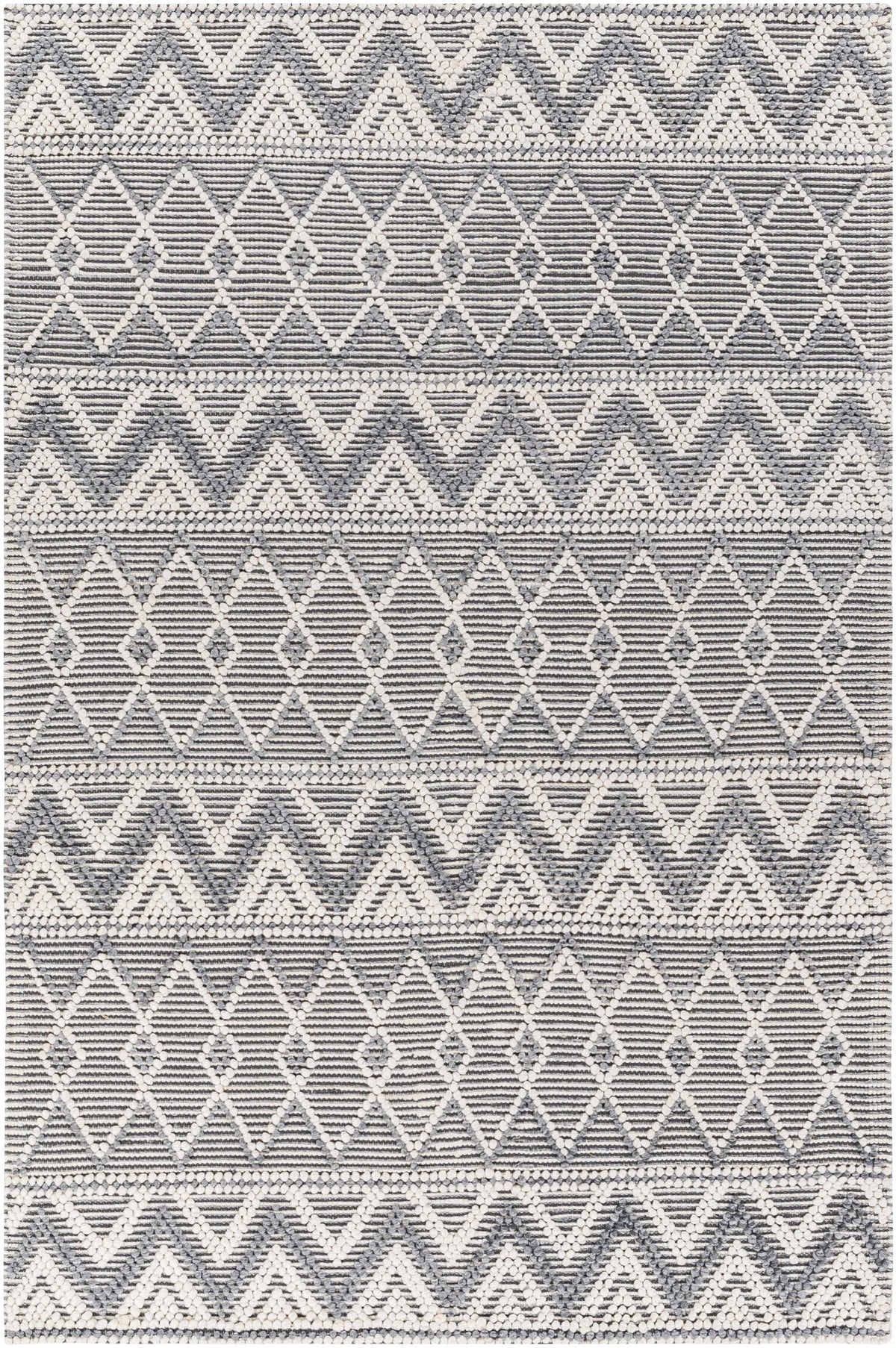 Gray Hand Woven 100% Recycled PET Yarn Global Rectangle Handmade rug, Indoor use only, no fringe, non-washable. runner also available