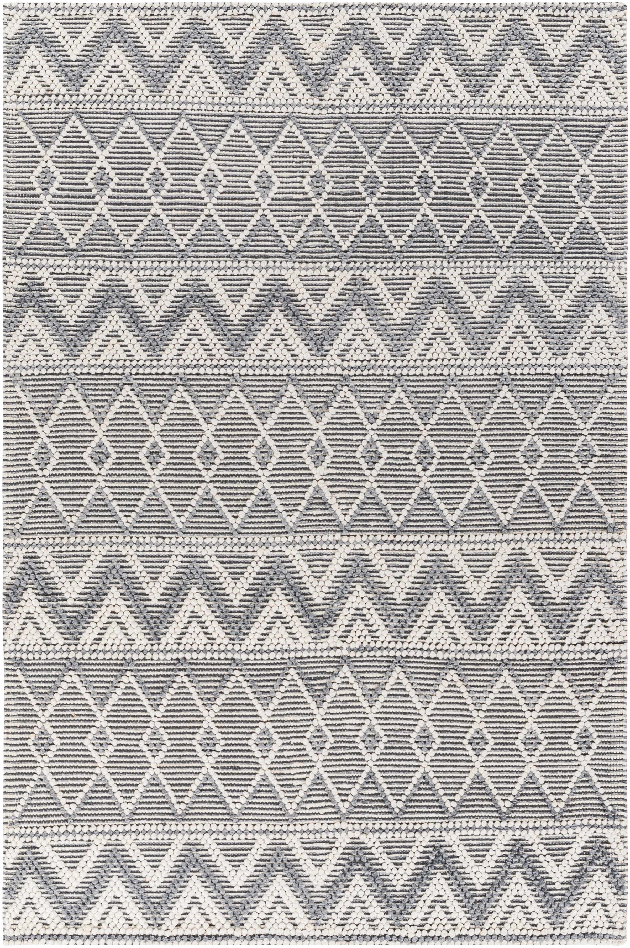 Gray Hand Woven 100% Recycled PET Yarn Global Rectangle Handmade rug, Indoor use only, no fringe, non-washable. runner also available