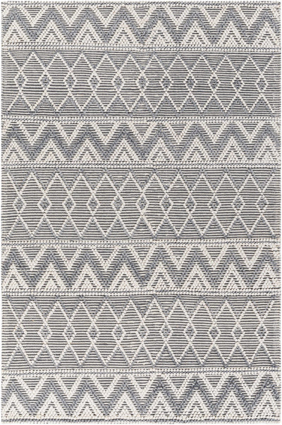 Gray Hand Woven 100% Recycled PET Yarn Global Rectangle Handmade rug, Indoor use only, no fringe, non-washable. runner also available