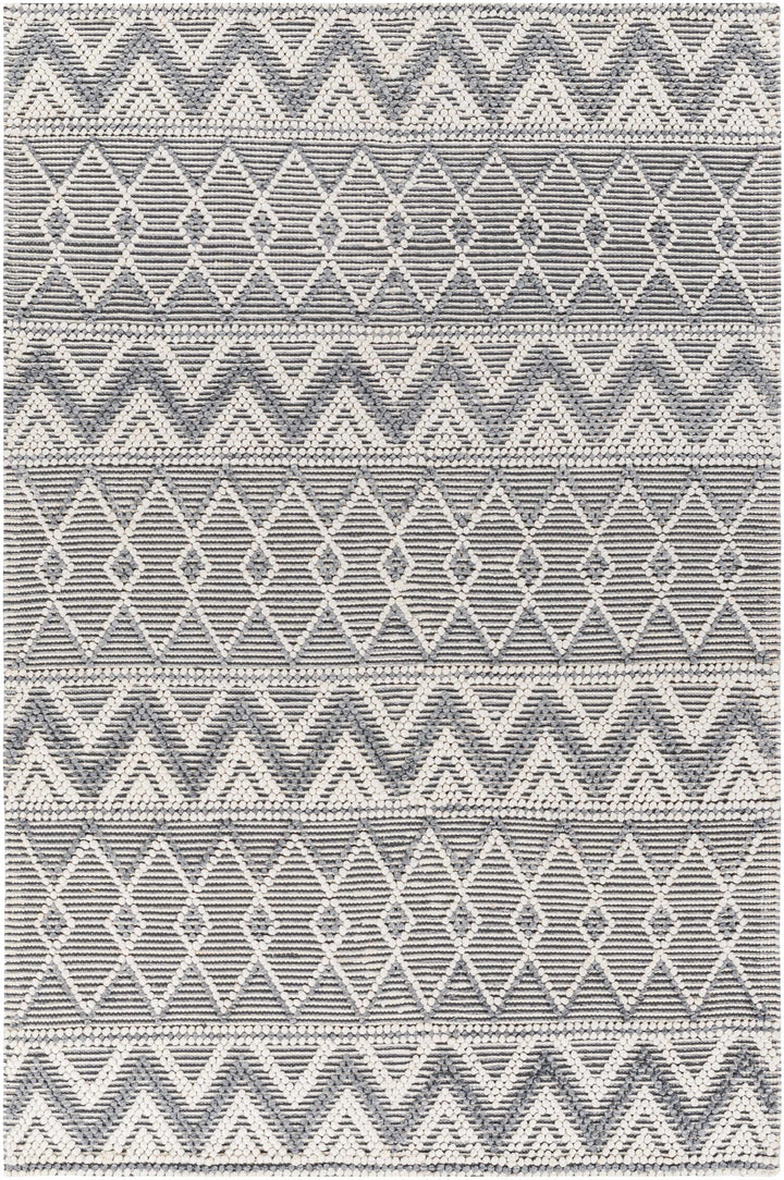 Gray Hand Woven 100% Recycled PET Yarn Global Rectangle Handmade rug, Indoor use only, no fringe, non-washable. runner also available