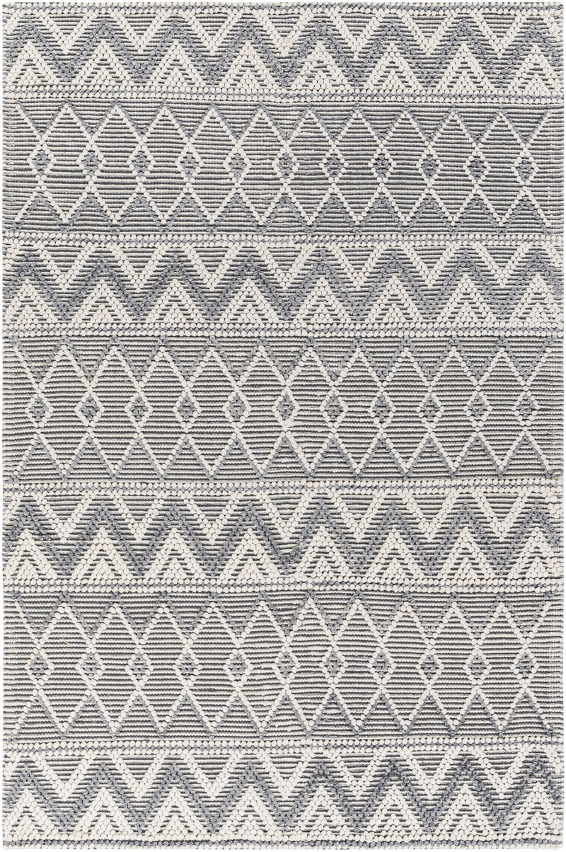 Gray Hand Woven 100% Recycled PET Yarn Global Rectangle Handmade rug, Indoor use only, no fringe, non-washable. runner also available