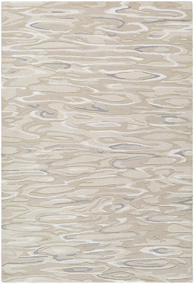 Beige Hand Tufted 70% Wool, 30% Viscose Modern Rectangle Handmade rug, Indoor use only, no fringe, non-washable.
