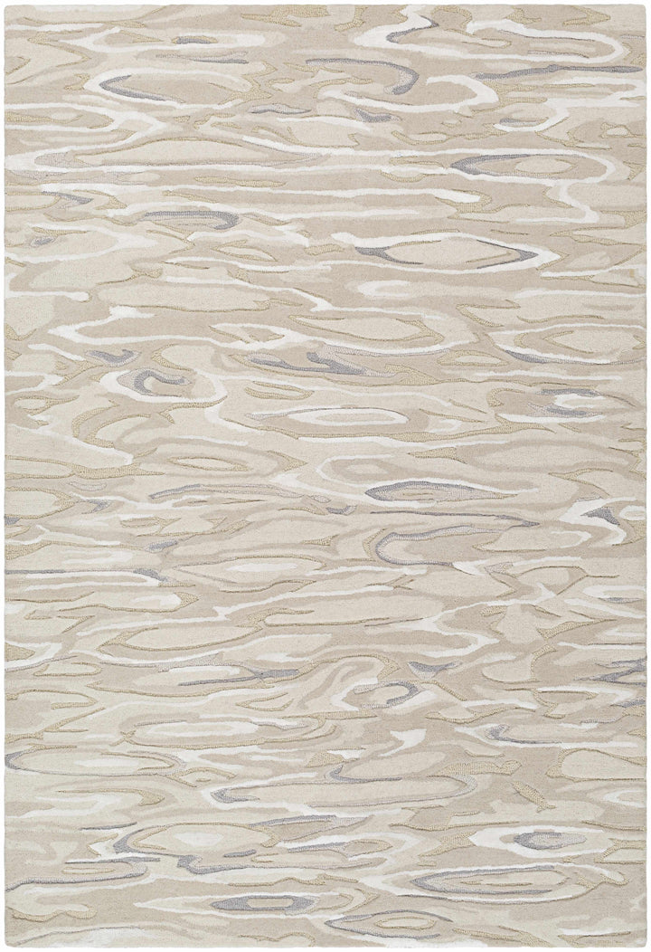 Beige Hand Tufted 70% Wool, 30% Viscose Modern Rectangle Handmade rug, Indoor use only, no fringe, non-washable.