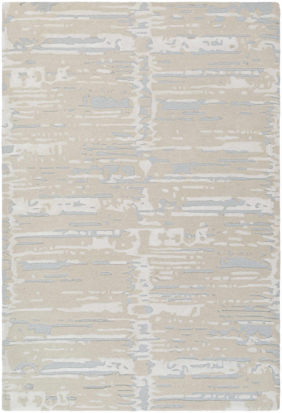 Beige Hand Tufted 70% Wool, 30% Viscose Modern Rectangle Handmade rug, Indoor use only, no fringe, non-washable.