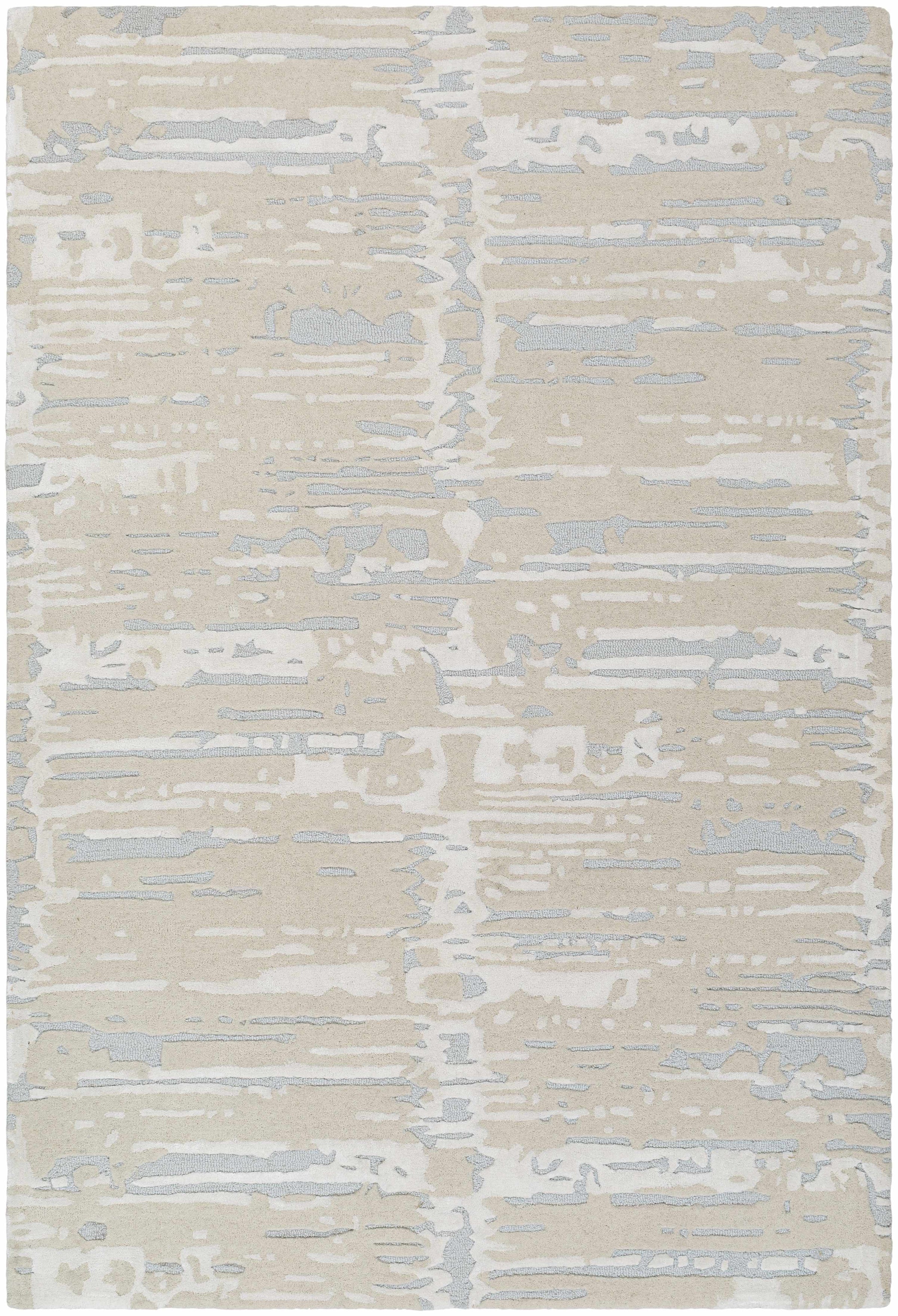 Beige Hand Tufted 70% Wool, 30% Viscose Modern Rectangle Handmade rug, Indoor use only, no fringe, non-washable.