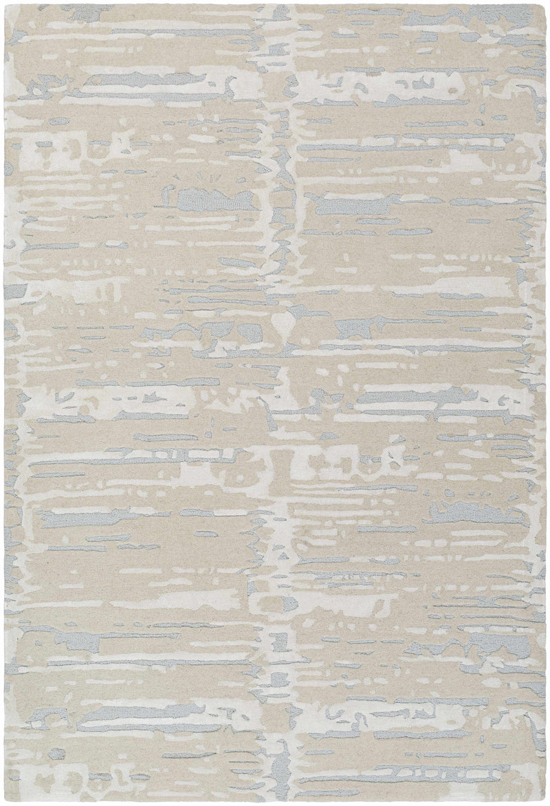 Beige Hand Tufted 70% Wool, 30% Viscose Modern Rectangle Handmade rug, Indoor use only, no fringe, non-washable.
