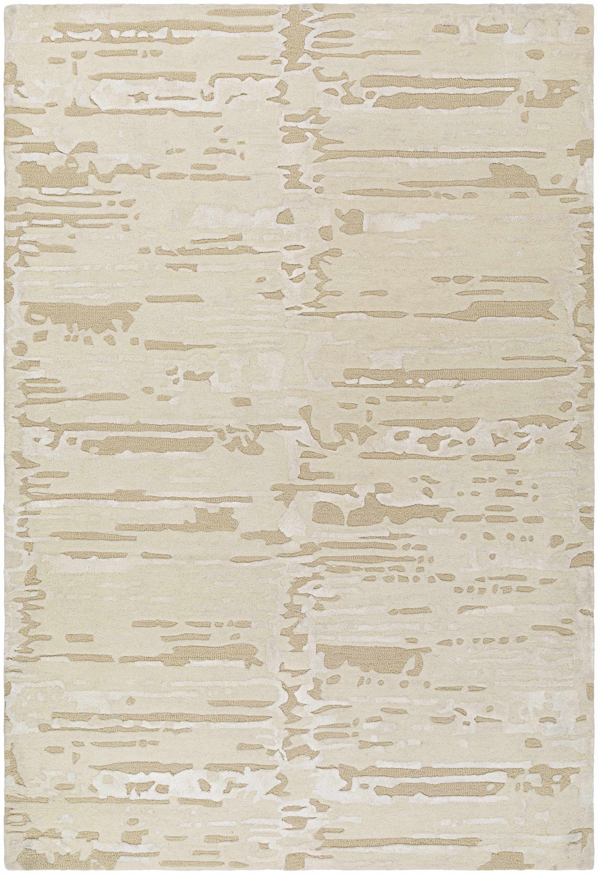 Beige Hand Tufted 70% Wool, 30% Viscose Modern Rectangle Handmade rug, Indoor use only, no fringe, non-washable.