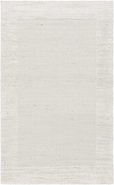 Cream Hand Woven 95% Jute, 5% Cotton Cottage Rectangle Handmade rug, Indoor use only, no fringe, non-washable.