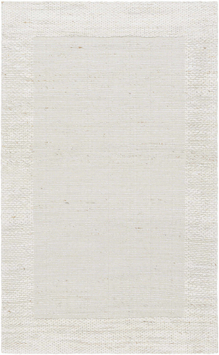 Cream Hand Woven 95% Jute, 5% Cotton Cottage Rectangle Handmade rug, Indoor use only, no fringe, non-washable.