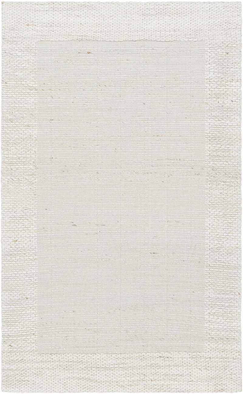 Cream Hand Woven 95% Jute, 5% Cotton Cottage Rectangle Handmade rug, Indoor use only, no fringe, non-washable.