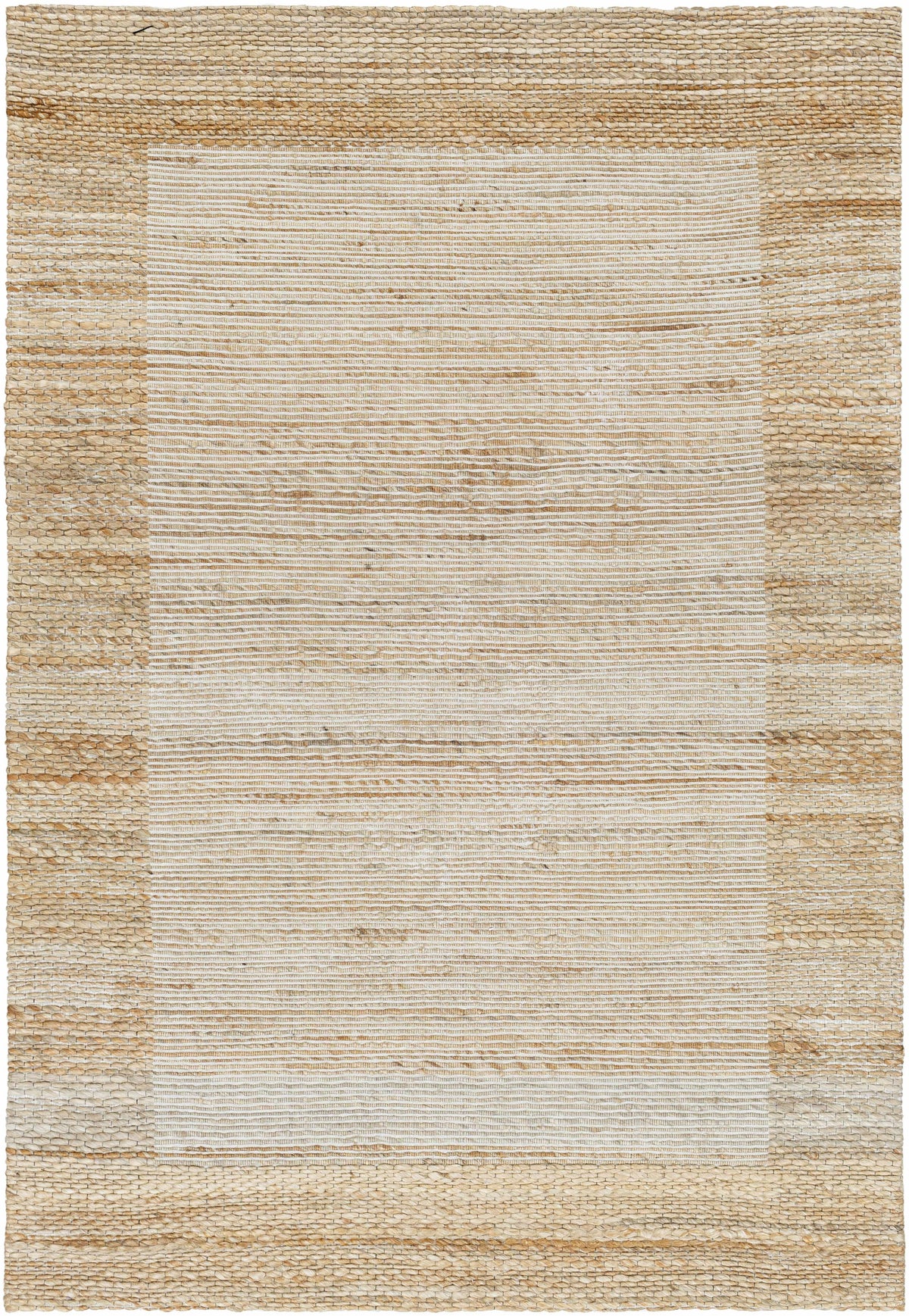 Tan Hand Woven 95% Jute, 5% Cotton Cottage Rectangle Handmade rug, Indoor use only, no fringe, non-washable.