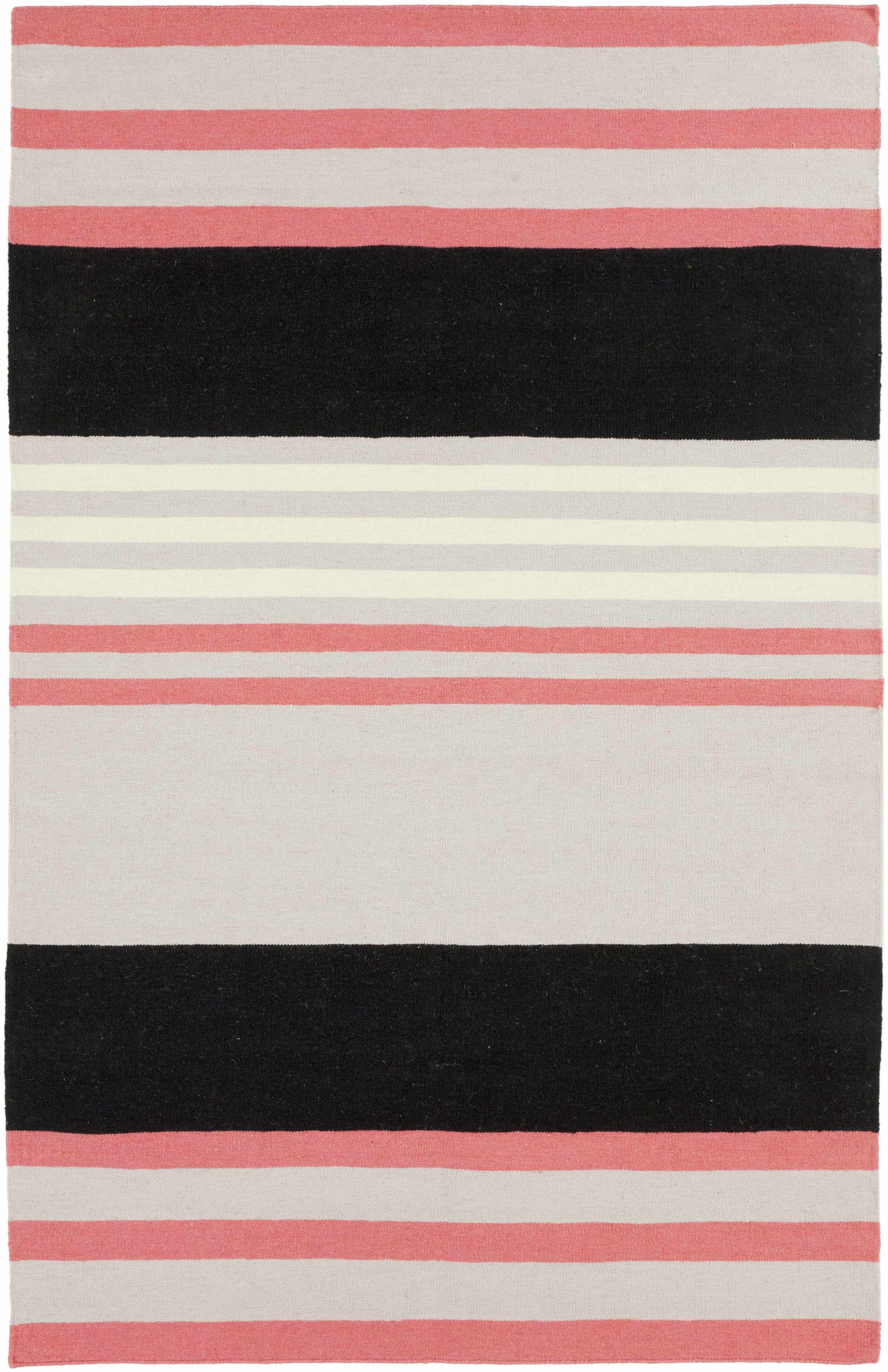 Pink Hand Woven 100% Wool Cottage Rectangle Handmade rug, Indoor use only, no fringe, non-washable. runner also available