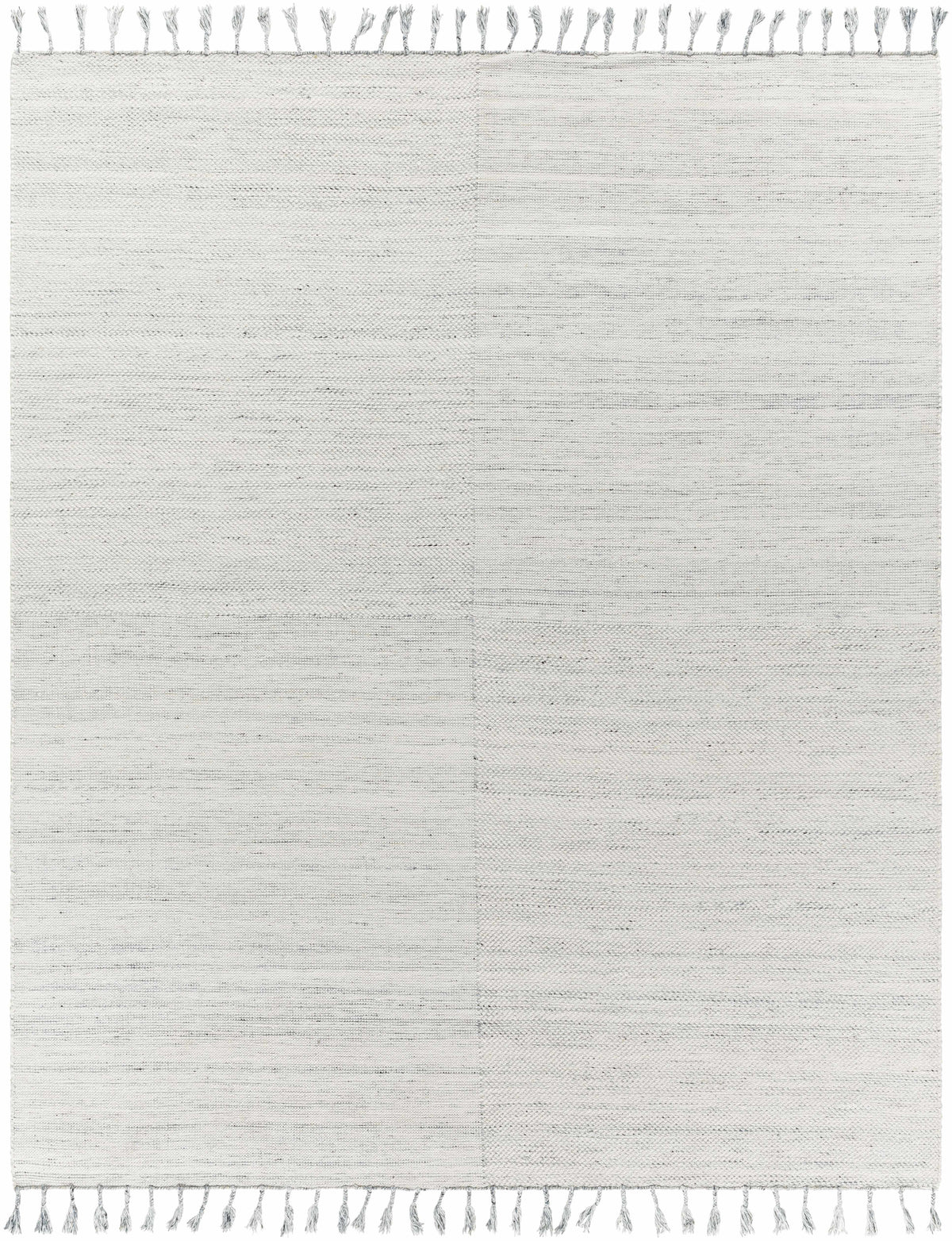 Beige Hand Woven 100% Recycled PET Yarn Cottage Rectangle Handmade rug, Indoor use only, has fringe, non-washable.