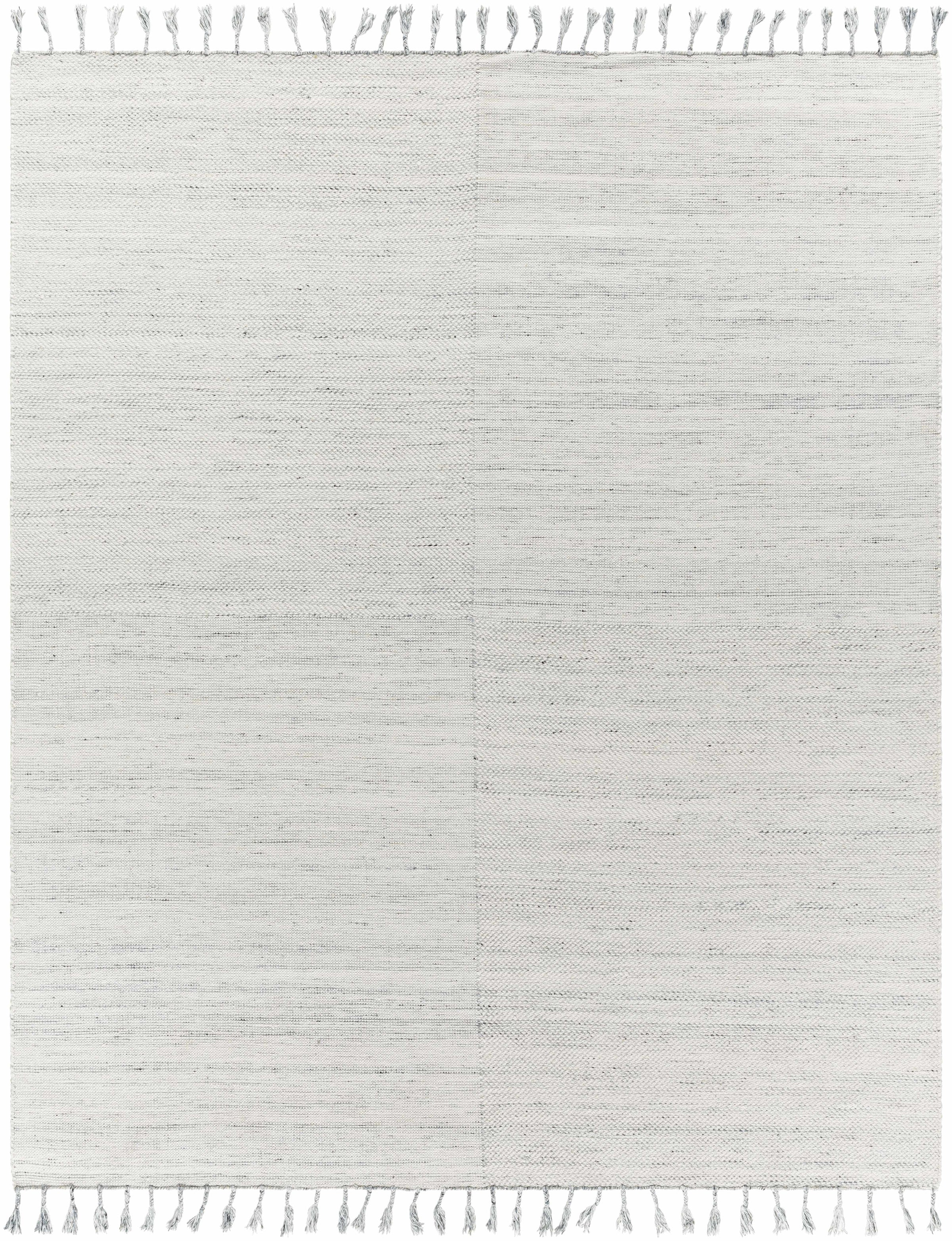 Beige Hand Woven 100% Recycled PET Yarn Cottage Rectangle Handmade rug, Indoor use only, has fringe, non-washable.