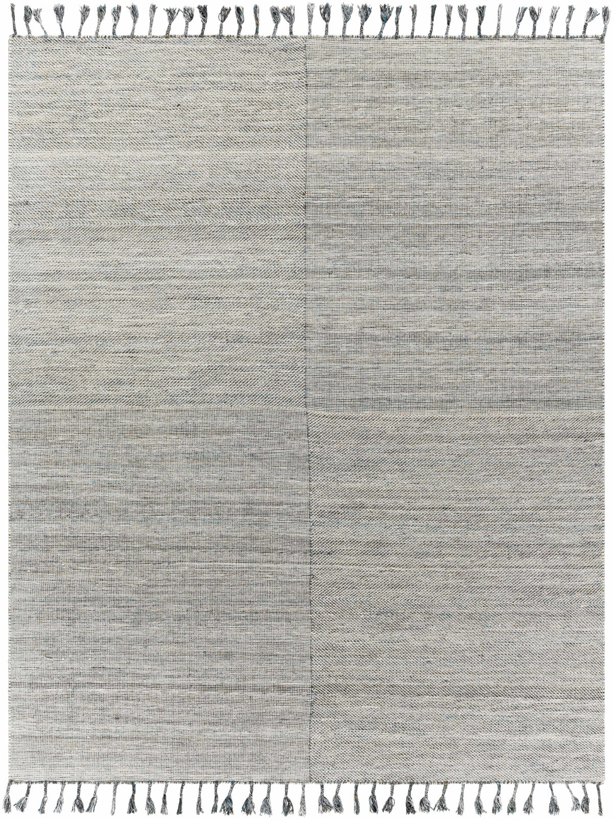 Beige Hand Woven 100% Recycled PET Yarn Cottage Rectangle Handmade rug, Indoor use only, has fringe, non-washable.