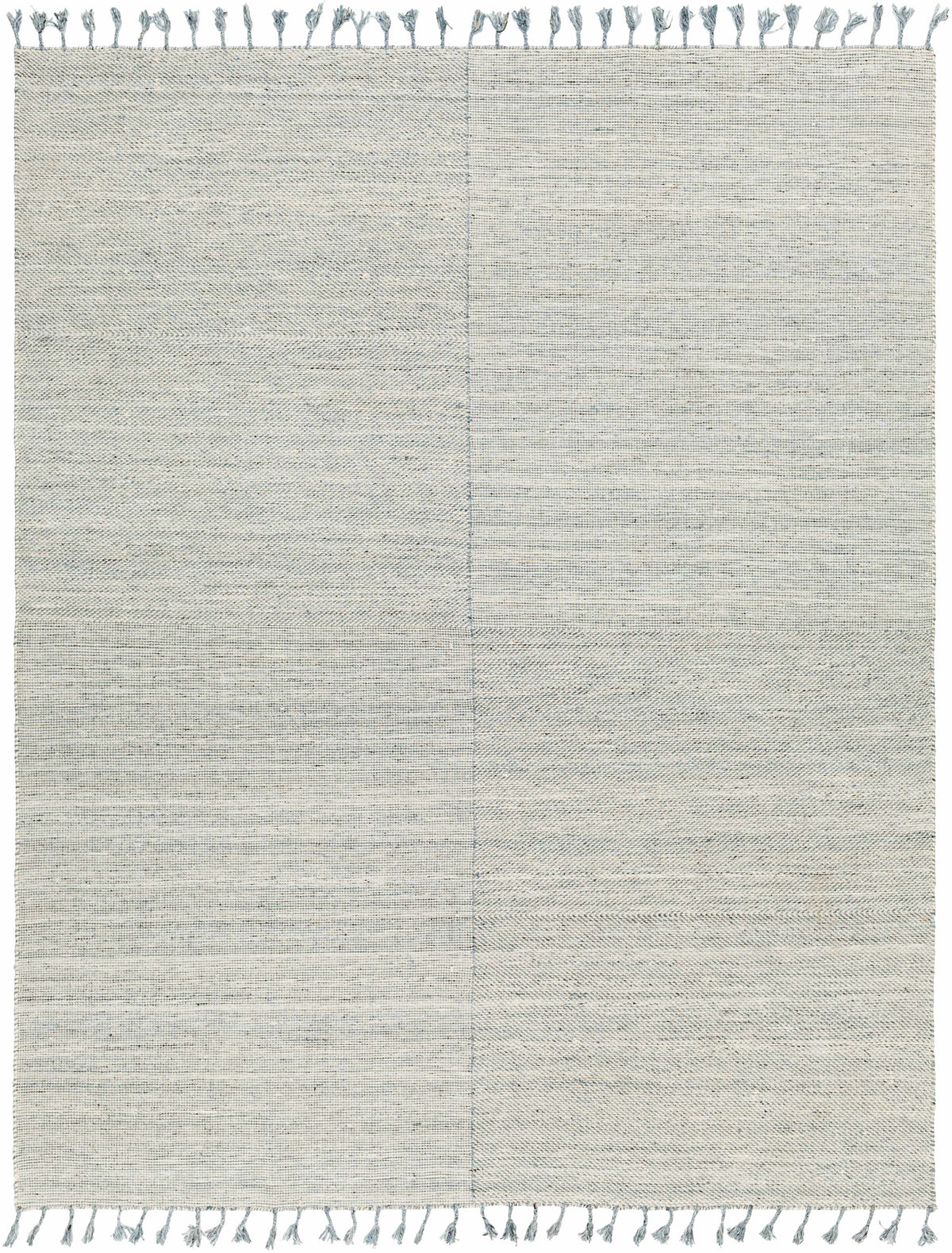 Beige Hand Woven 100% Recycled PET Yarn Cottage Rectangle Handmade rug, Indoor use only, has fringe, non-washable.
