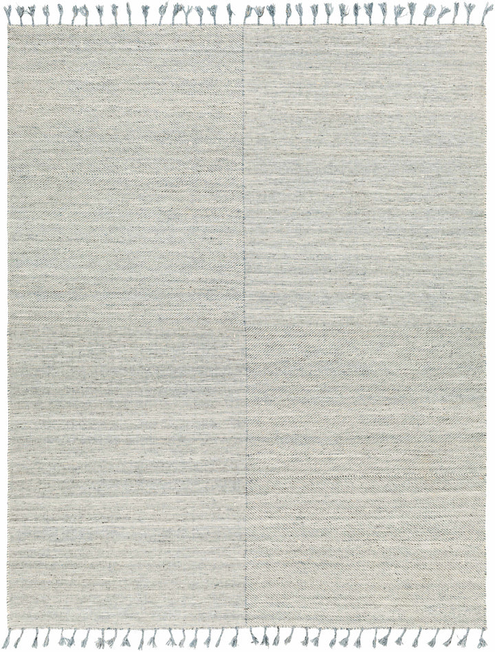 Beige Hand Woven 100% Recycled PET Yarn Cottage Rectangle Handmade rug, Indoor use only, has fringe, non-washable.