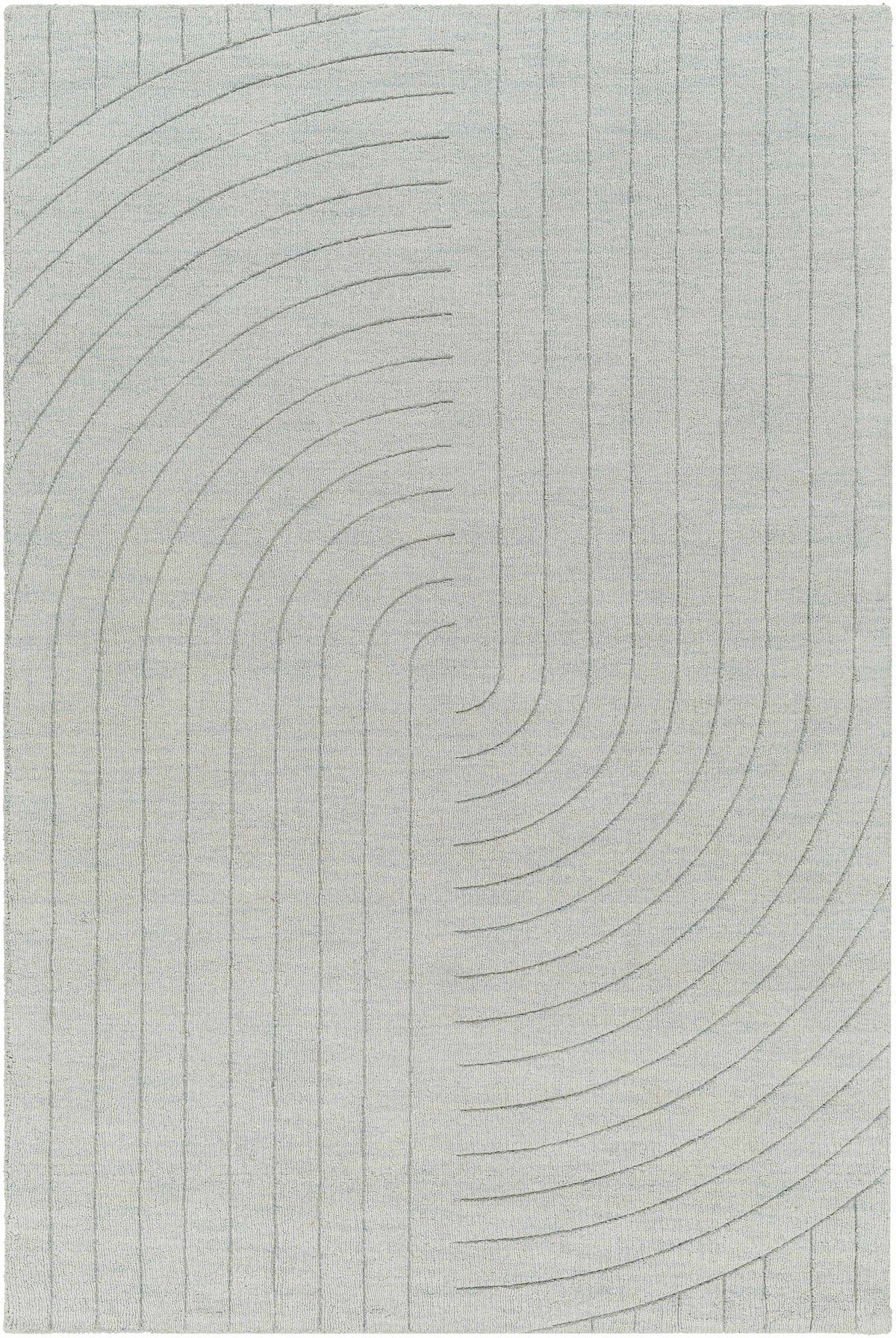 Sage Hand Loomed 100% Wool Modern Rectangle Handmade rug, Indoor use only, no fringe, non-washable.