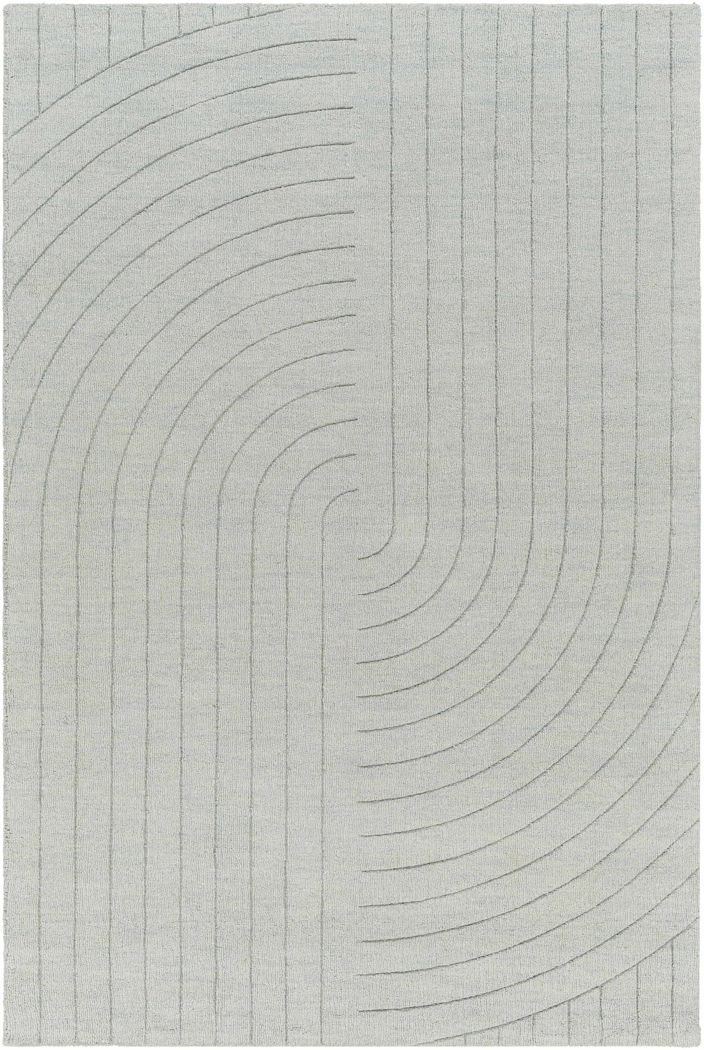 Sage Hand Loomed 100% Wool Modern Rectangle Handmade rug, Indoor use only, no fringe, non-washable.