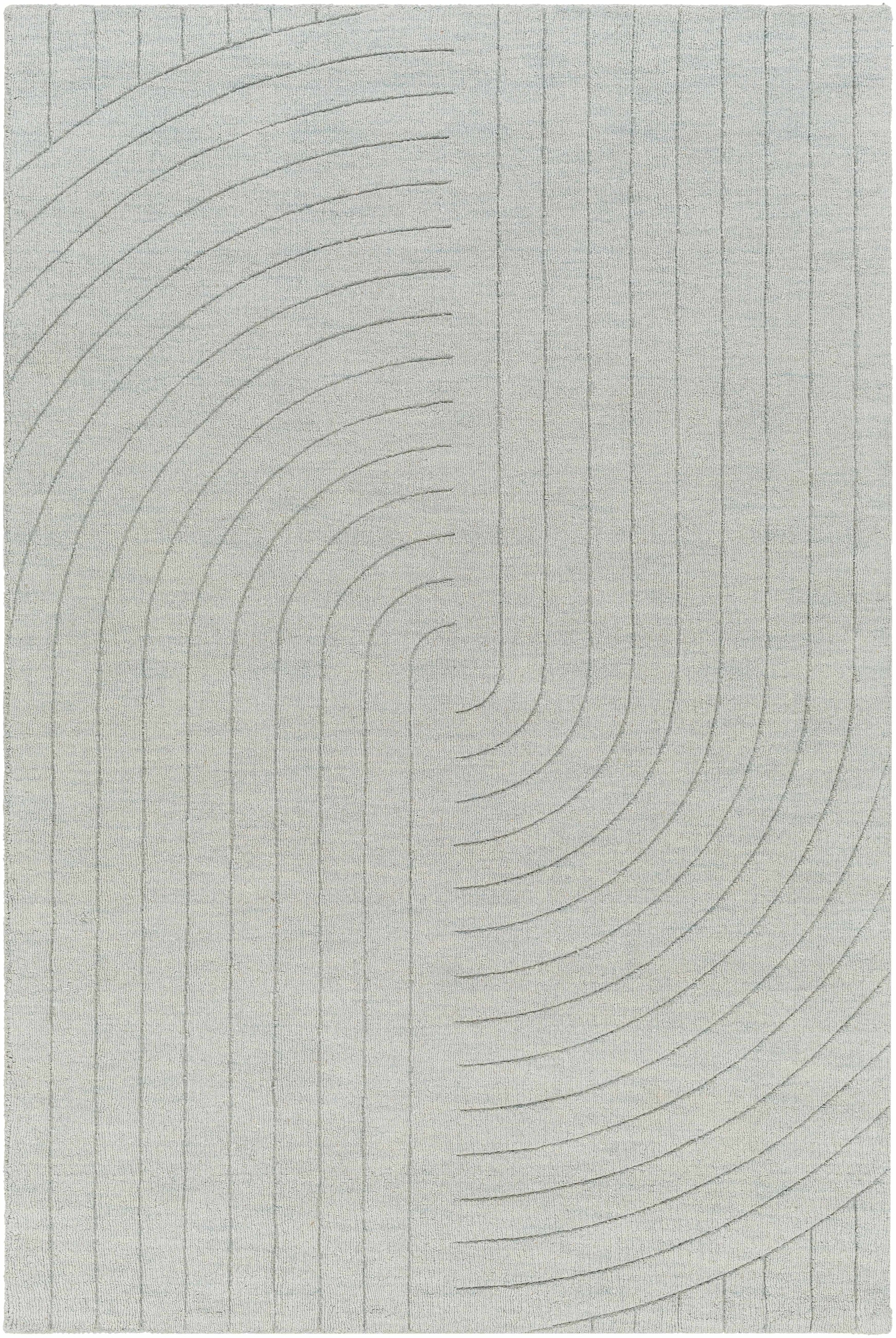 Sage Hand Loomed 100% Wool Modern Rectangle Handmade rug, Indoor use only, no fringe, non-washable.