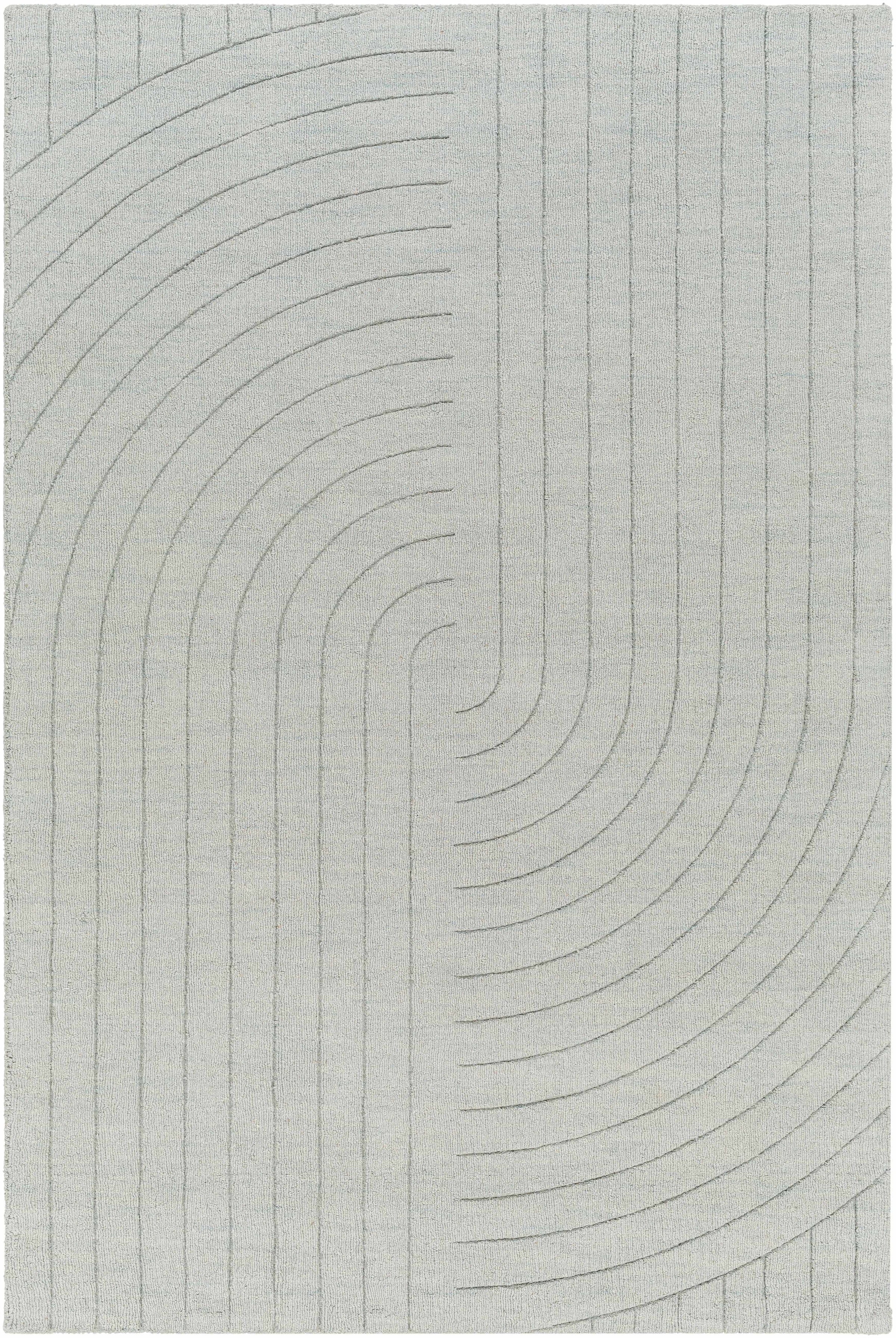 Sage Hand Loomed 100% Wool Modern Rectangle Handmade rug, Indoor use only, no fringe, non-washable.