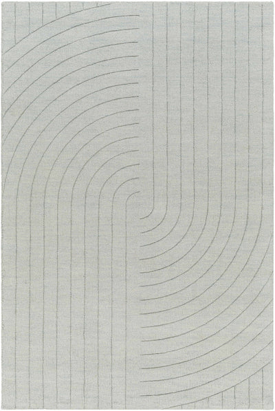 Sage Hand Loomed 100% Wool Modern Rectangle Handmade rug, Indoor use only, no fringe, non-washable.