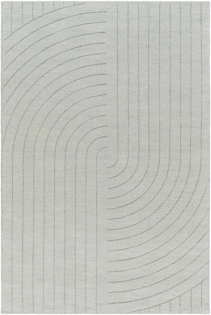 Sage Hand Loomed 100% Wool Modern Rectangle Handmade rug, Indoor use only, no fringe, non-washable.