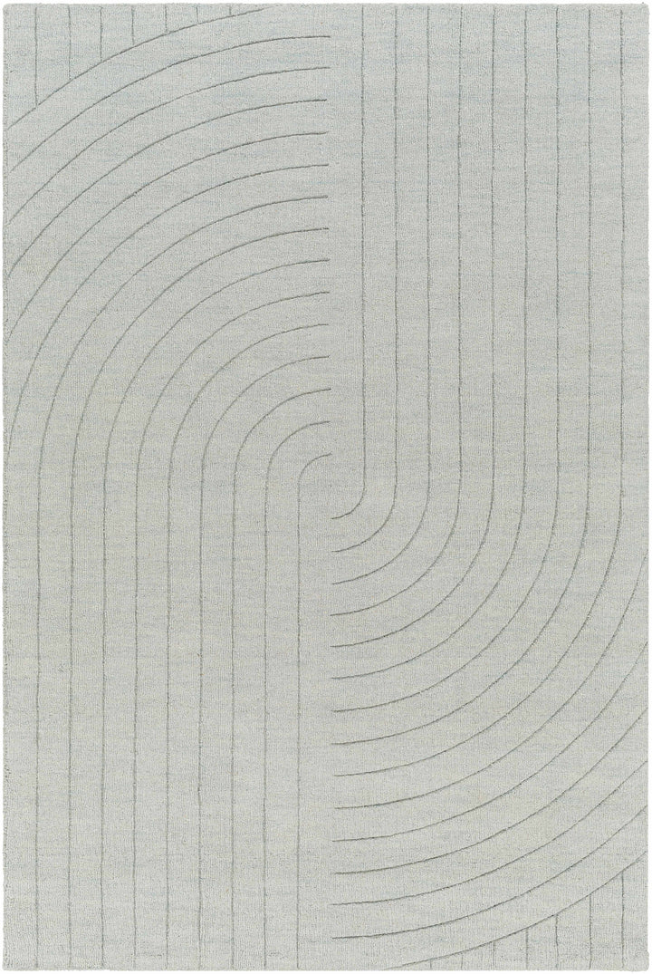 Sage Hand Loomed 100% Wool Modern Rectangle Handmade rug, Indoor use only, no fringe, non-washable.