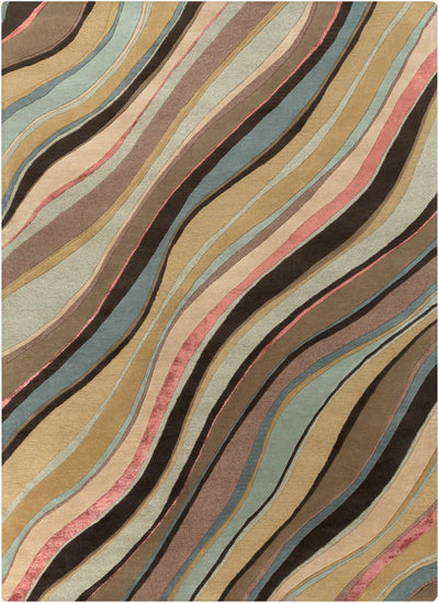 Medium Brown Hand Tufted 90% NZ Wool, 10% Viscose Modern Rectangle Handmade rug, Indoor use only, no fringe, non-washable. round, runner also available