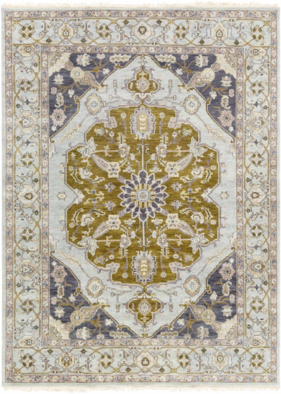Slate Hand Knotted 100% NZ Wool Traditional Rectangle Handmade rug, Indoor use only, has fringe, non-washable. round, runner also available