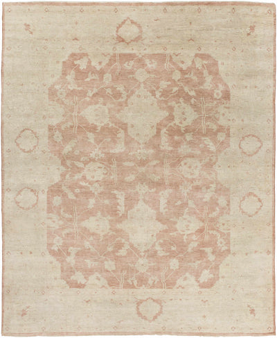 Beige Hand Knotted 100% Wool Traditional Rectangle Handmade rug, Indoor use only, has fringe, non-washable.