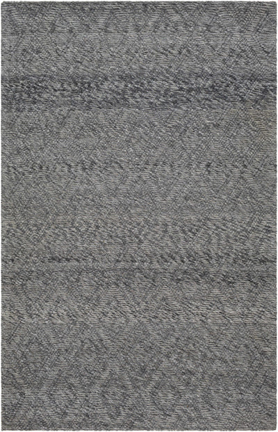 Charcoal Hand Woven 50% Wool, 50% Recycled PET Yarn Cottage Rectangle Handmade rug, Indoor use only, no fringe, non-washable.