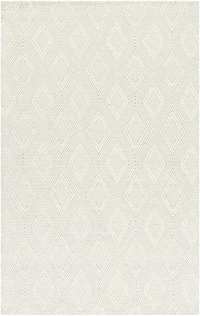 Cream Hand Woven 50% Wool, 50% Recycled PET Yarn Cottage Rectangle Handmade rug, Indoor use only, no fringe, non-washable.