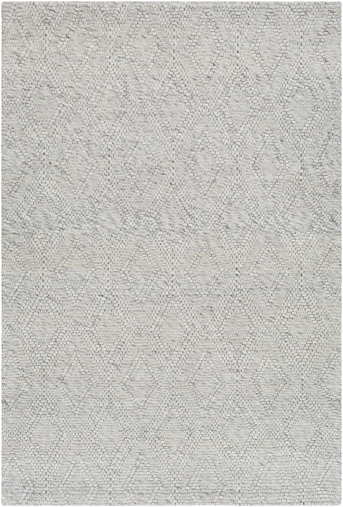 Medium Gray Hand Woven 50% Wool, 50% Recycled PET Yarn Cottage Rectangle Handmade rug, Indoor use only, no fringe, non-washable.