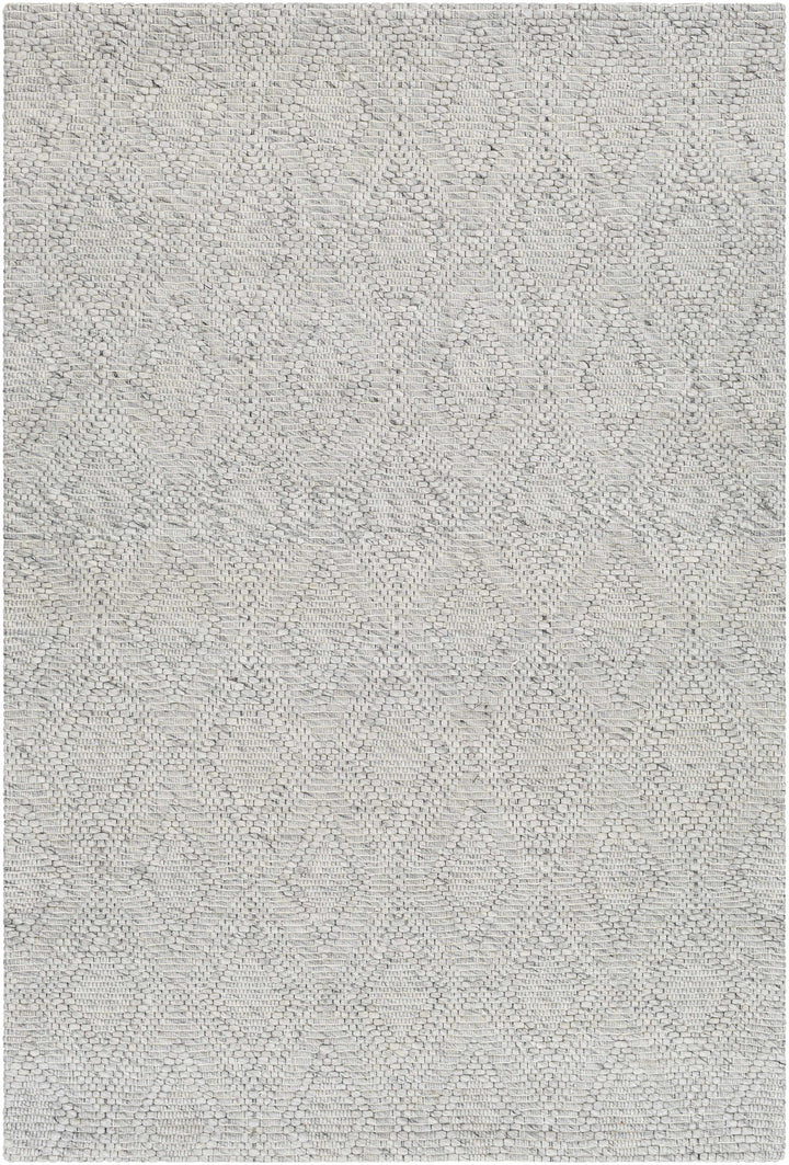 Medium Gray Hand Woven 50% Wool, 50% Recycled PET Yarn Cottage Rectangle Handmade rug, Indoor use only, no fringe, non-washable.