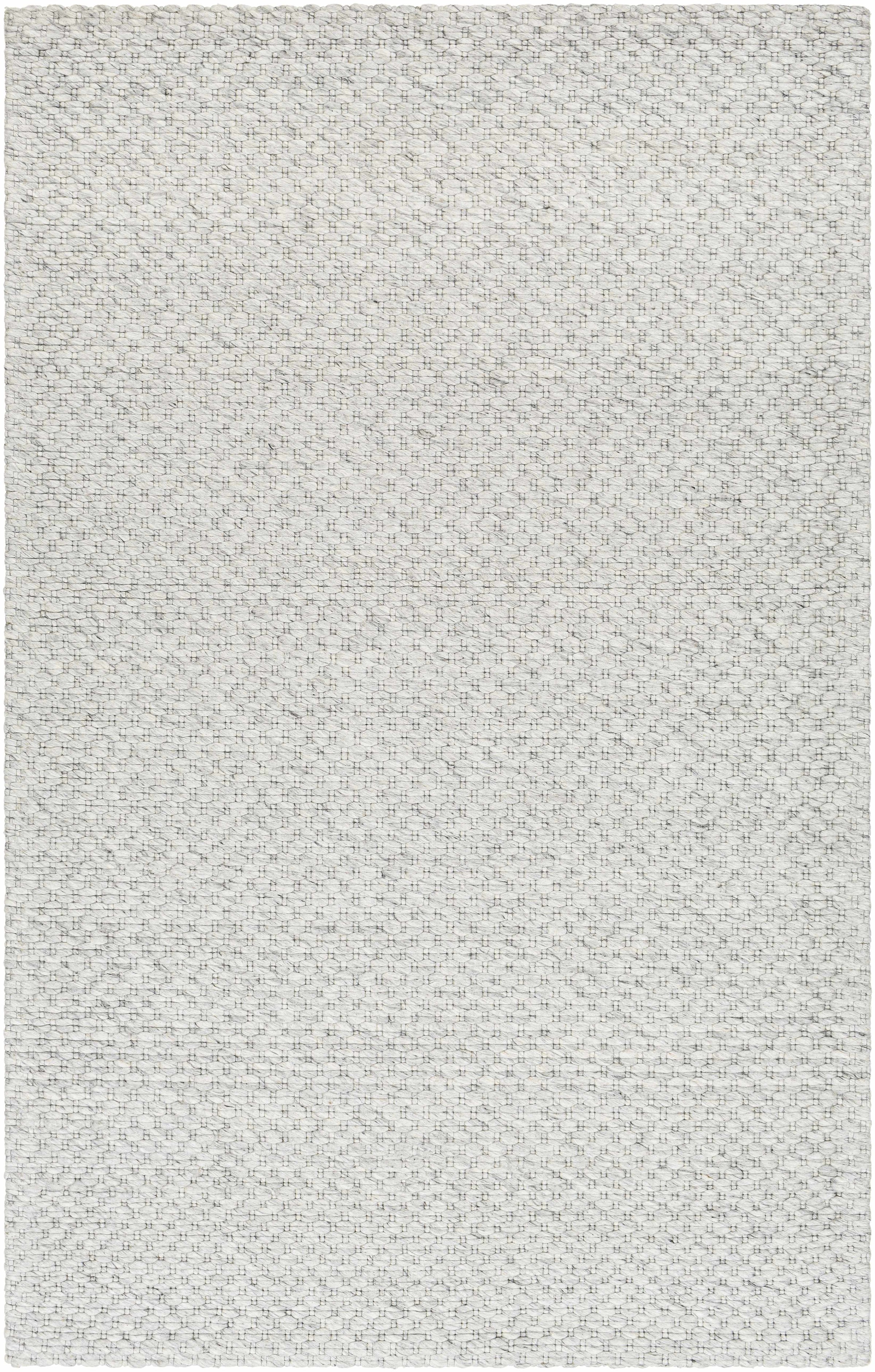 Ivory Hand Woven 50% Wool, 50% Recycled PET Yarn Cottage Rectangle Handmade rug, Indoor use only, no fringe, non-washable.