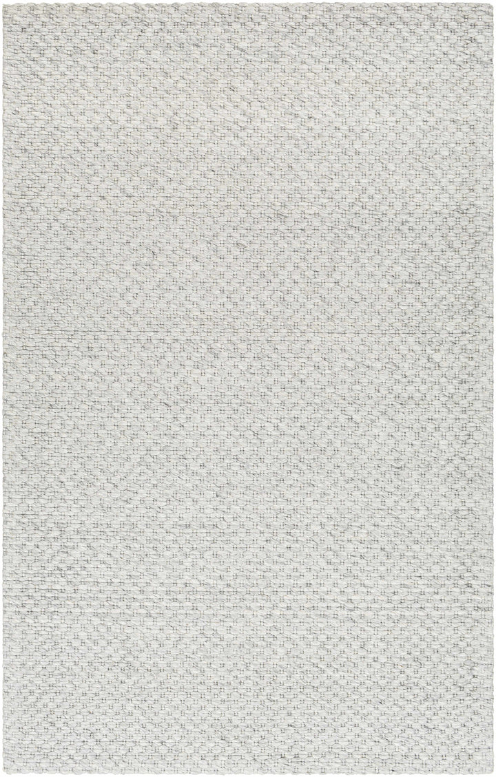 Ivory Hand Woven 50% Wool, 50% Recycled PET Yarn Cottage Rectangle Handmade rug, Indoor use only, no fringe, non-washable.