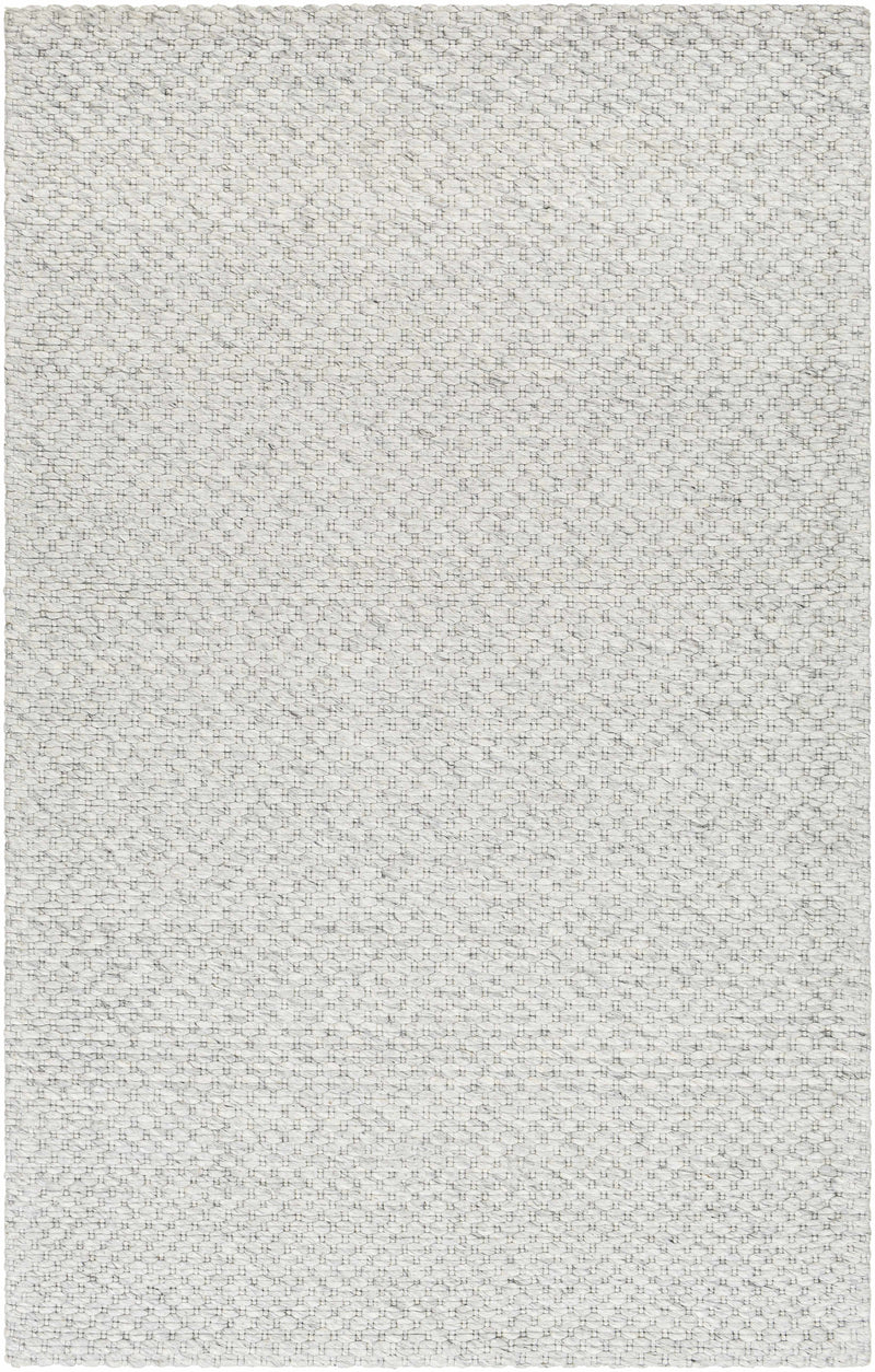 Ivory Hand Woven 50% Wool, 50% Recycled PET Yarn Cottage Rectangle Handmade rug, Indoor use only, no fringe, non-washable.