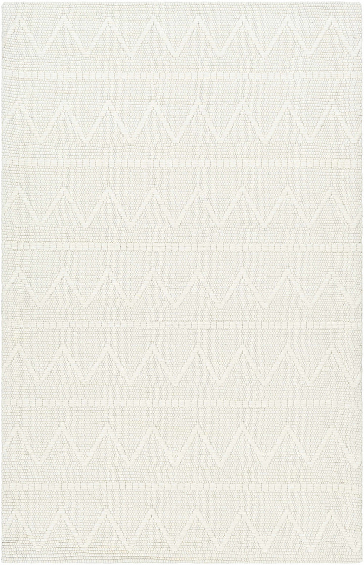Cream Hand Woven 50% Wool, 50% Recycled PET Yarn Cottage Rectangle Handmade rug, Indoor use only, no fringe, non-washable.