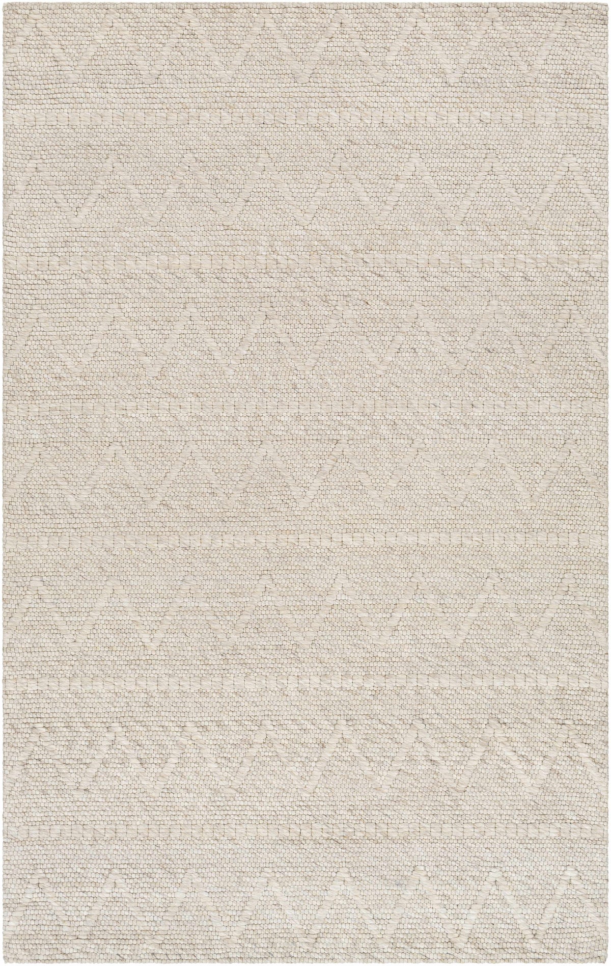 Tan Hand Woven 50% Wool, 50% Recycled PET Yarn Cottage Rectangle Handmade rug, Indoor use only, no fringe, non-washable.