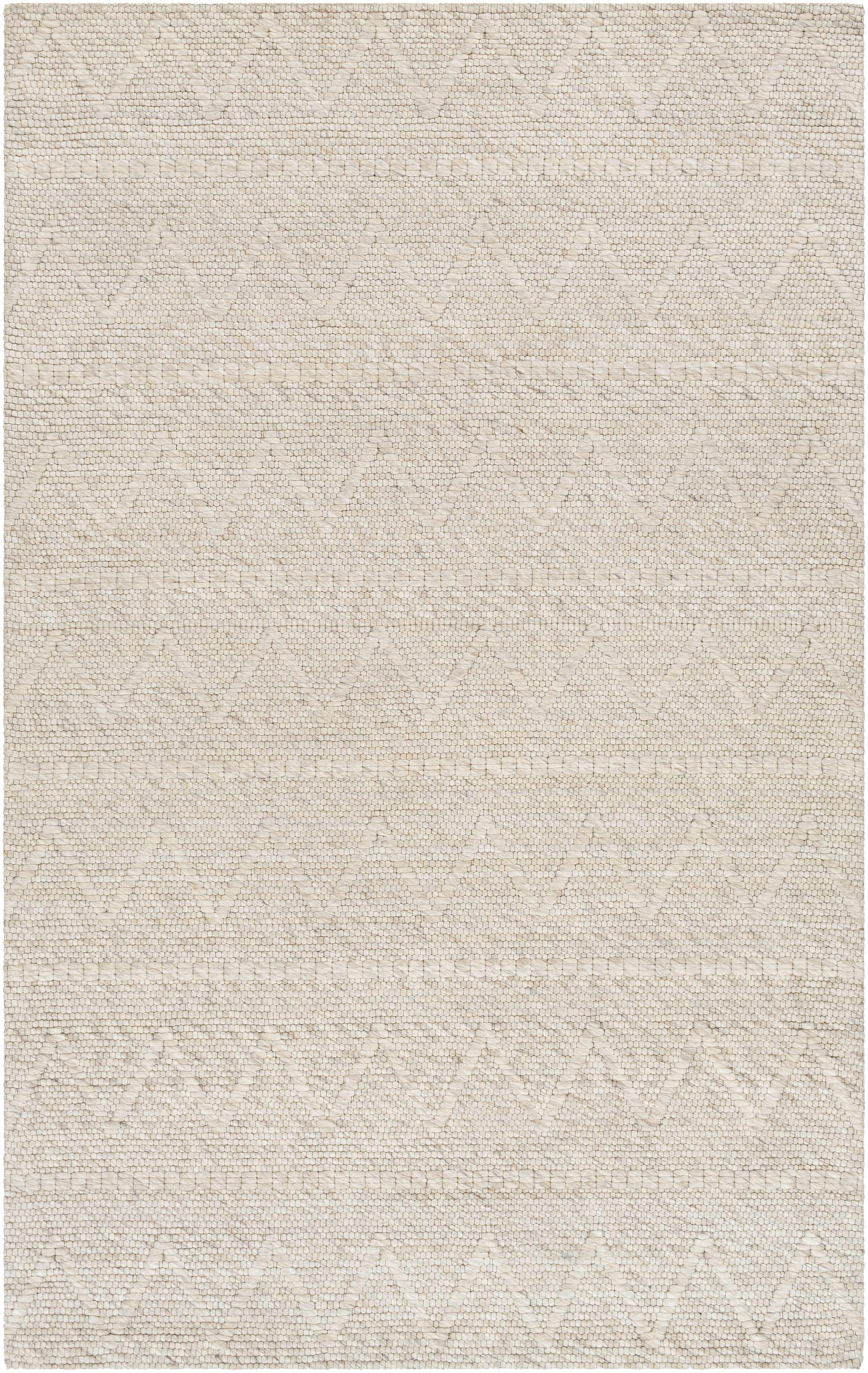 Tan Hand Woven 50% Wool, 50% Recycled PET Yarn Cottage Rectangle Handmade rug, Indoor use only, no fringe, non-washable.