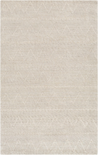 Tan Hand Woven 50% Wool, 50% Recycled PET Yarn Cottage Rectangle Handmade rug, Indoor use only, no fringe, non-washable.