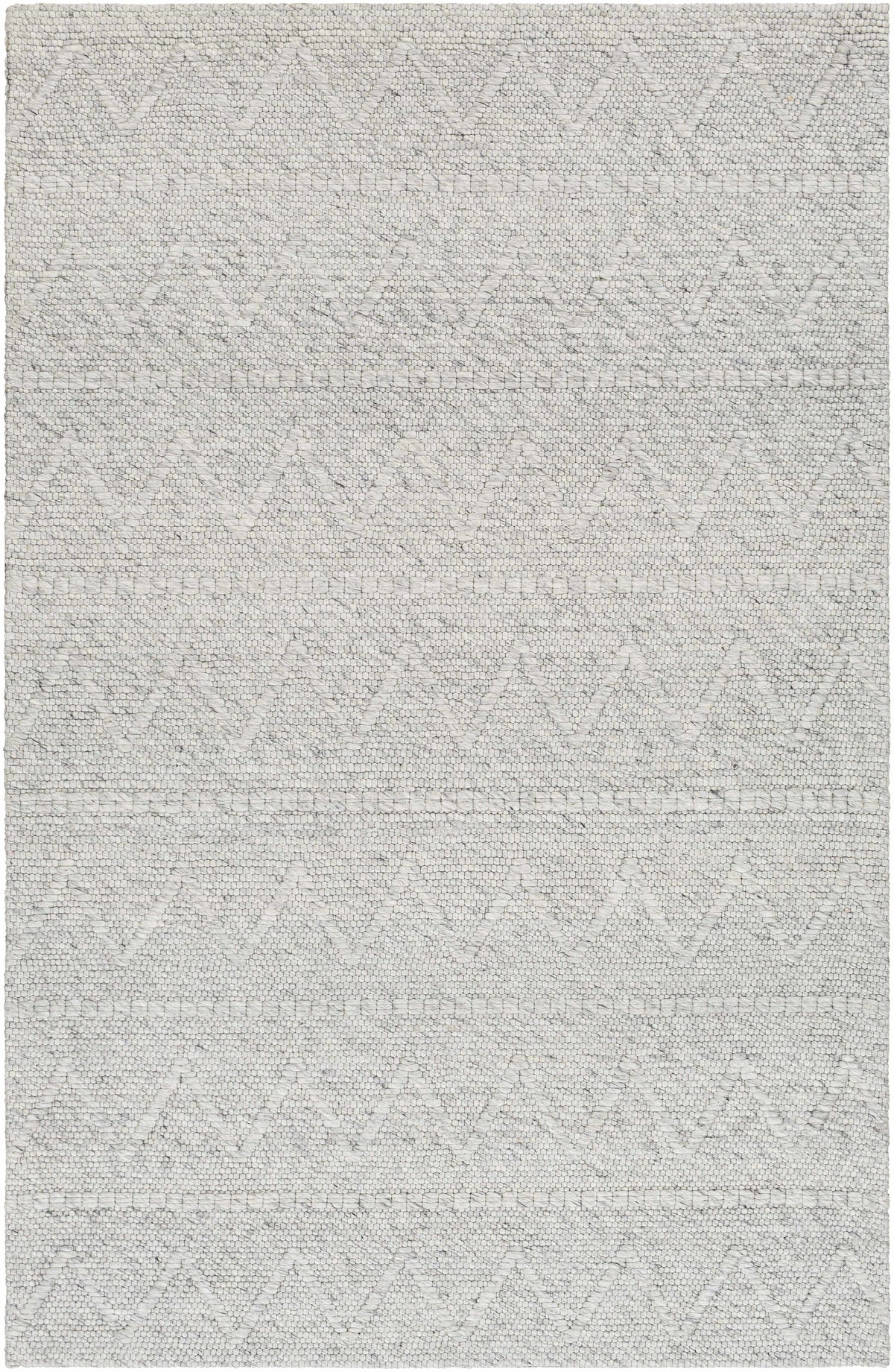 Medium Gray Hand Woven 50% Wool, 50% Recycled PET Yarn Cottage Rectangle Handmade rug, Indoor use only, no fringe, non-washable.