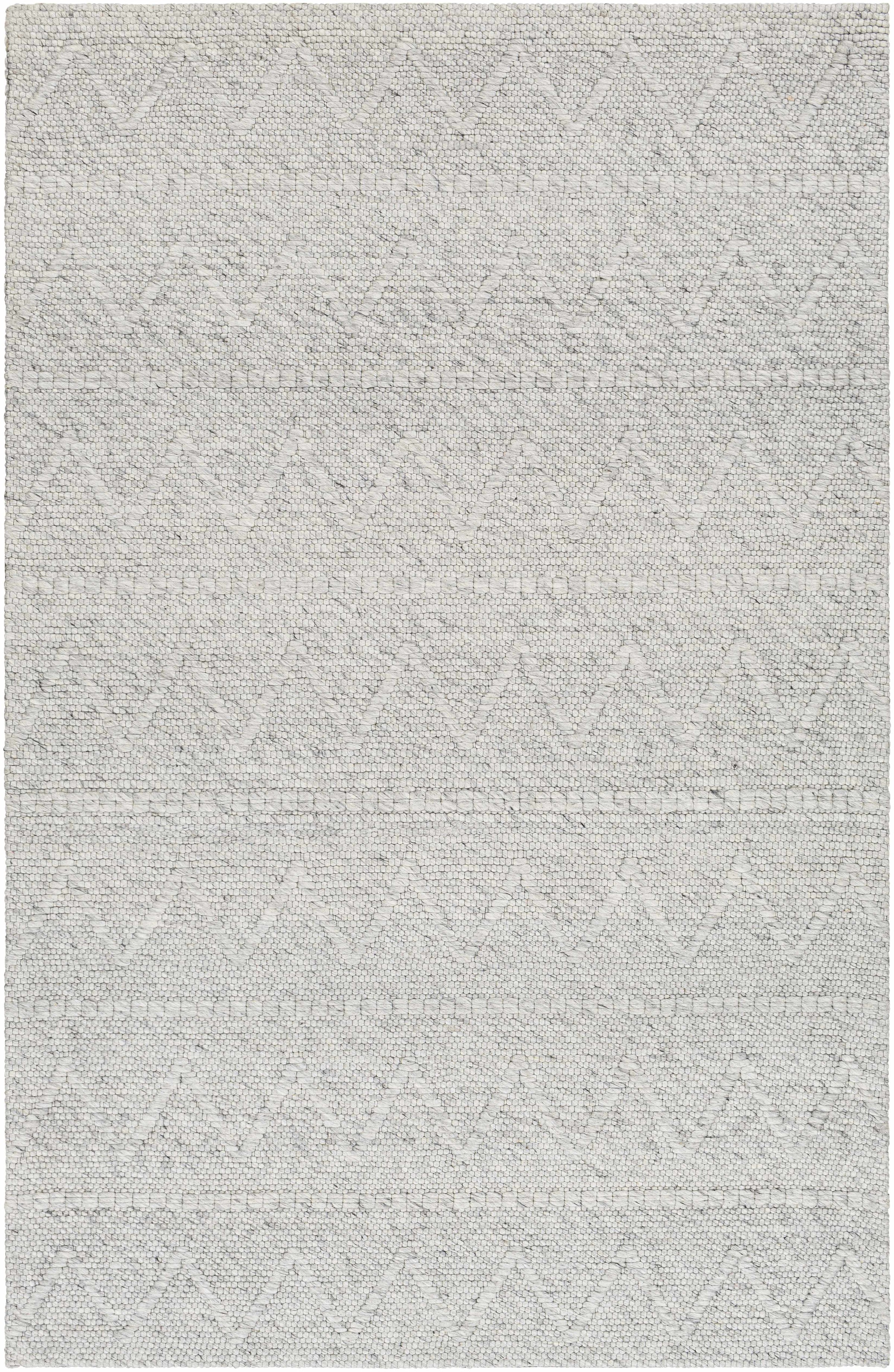 Medium Gray Hand Woven 50% Wool, 50% Recycled PET Yarn Cottage Rectangle Handmade rug, Indoor use only, no fringe, non-washable.