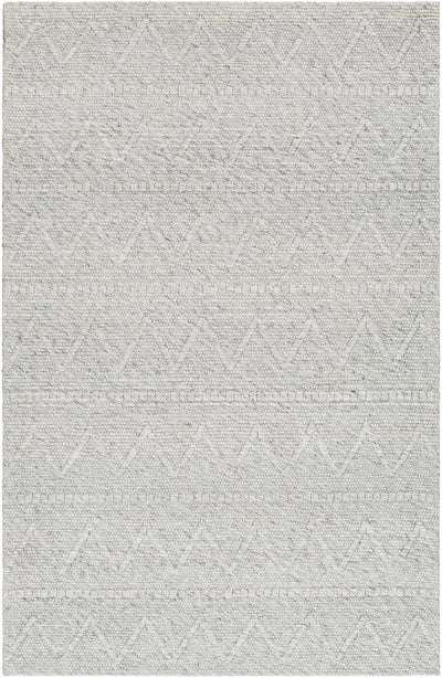 Medium Gray Hand Woven 50% Wool, 50% Recycled PET Yarn Cottage Rectangle Handmade rug, Indoor use only, no fringe, non-washable.