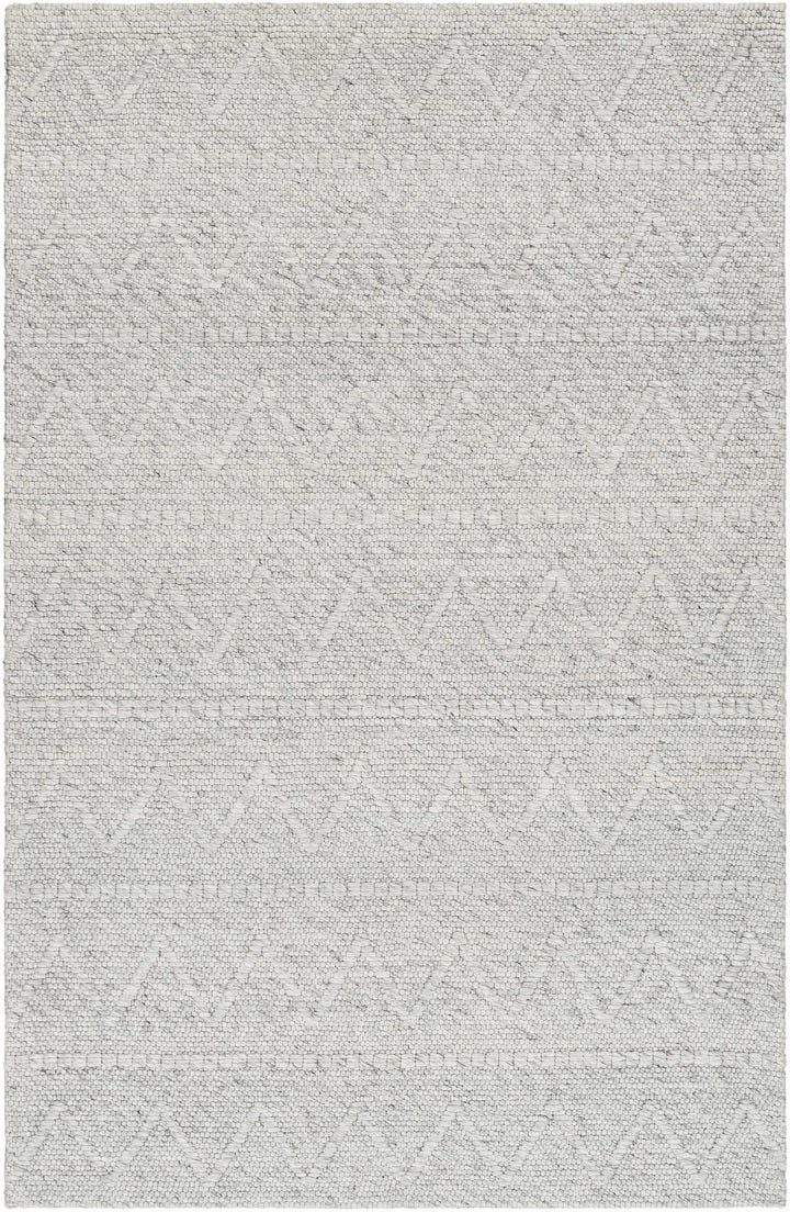 Medium Gray Hand Woven 50% Wool, 50% Recycled PET Yarn Cottage Rectangle Handmade rug, Indoor use only, no fringe, non-washable.