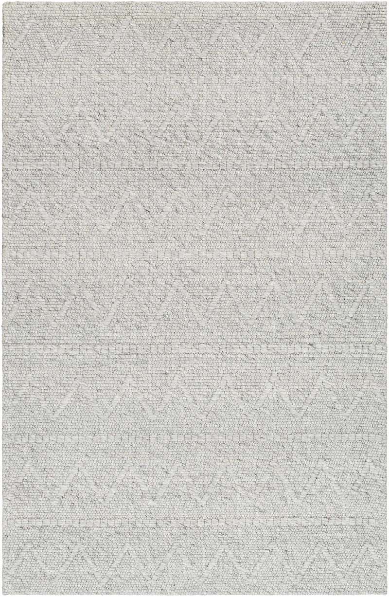 Medium Gray Hand Woven 50% Wool, 50% Recycled PET Yarn Cottage Rectangle Handmade rug, Indoor use only, no fringe, non-washable.